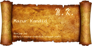 Mazur Kandid névjegykártya